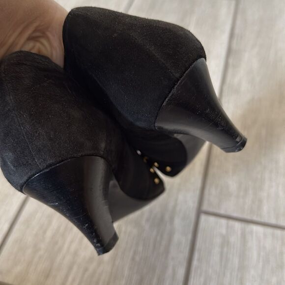 VTG 90’s Sesto Meucci Black Leather Pointed Toe Studded‎ Ankle Boots 7.5 Booties - Picture 7 of 9